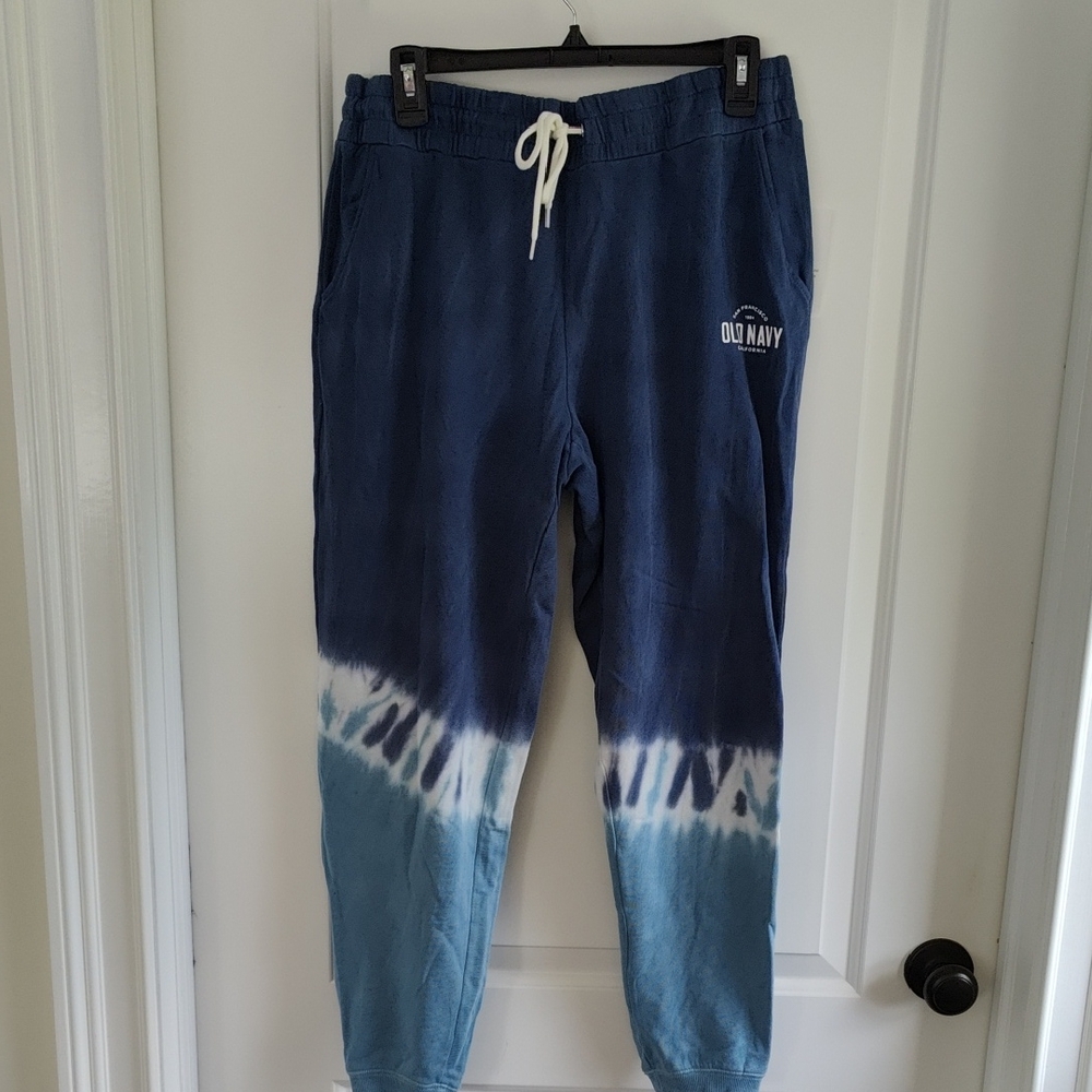 Old Navy Navy & Light Blue Tie-Dye Joggers NWT